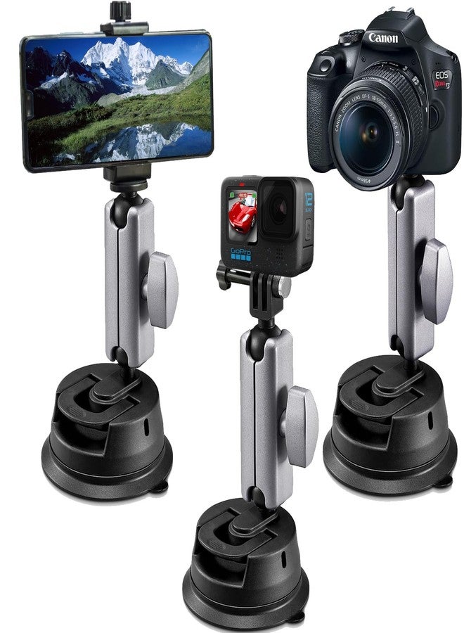 Suptig Suction Cup Mount, Camera Car Mount for Phone, Gopro, Canon, Nikon, Sony, Digital Cam, Car Windshield Dashboard Universal, Camera Suction Mount. - Image 1
