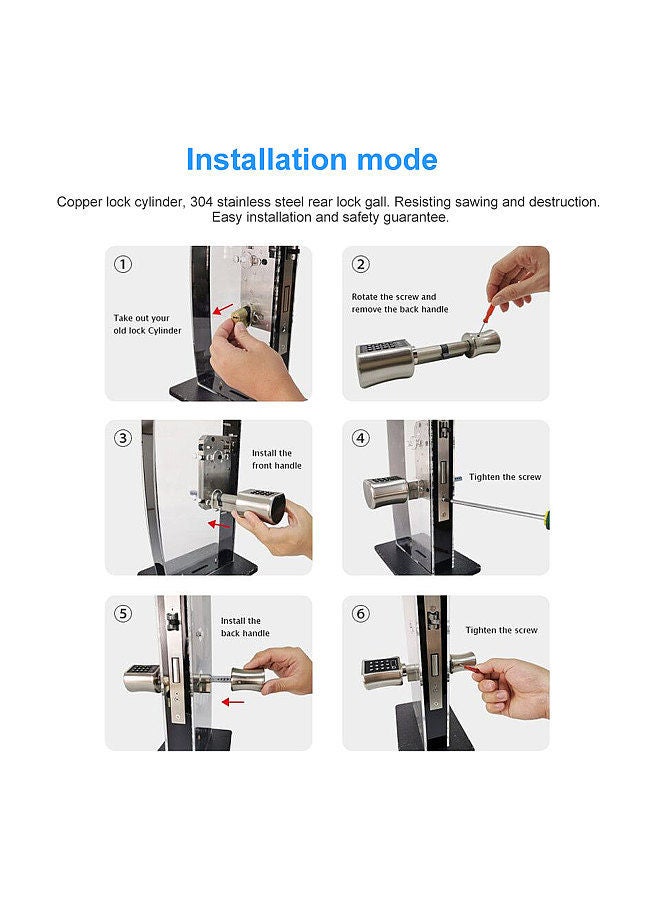 Smart Cylinder Lock With Tuya APP Keyless Electronic Fingerprint Door Lock BT Digital Password Lock Code Anti-theft Security Door Lock Core with Key Electric Lock