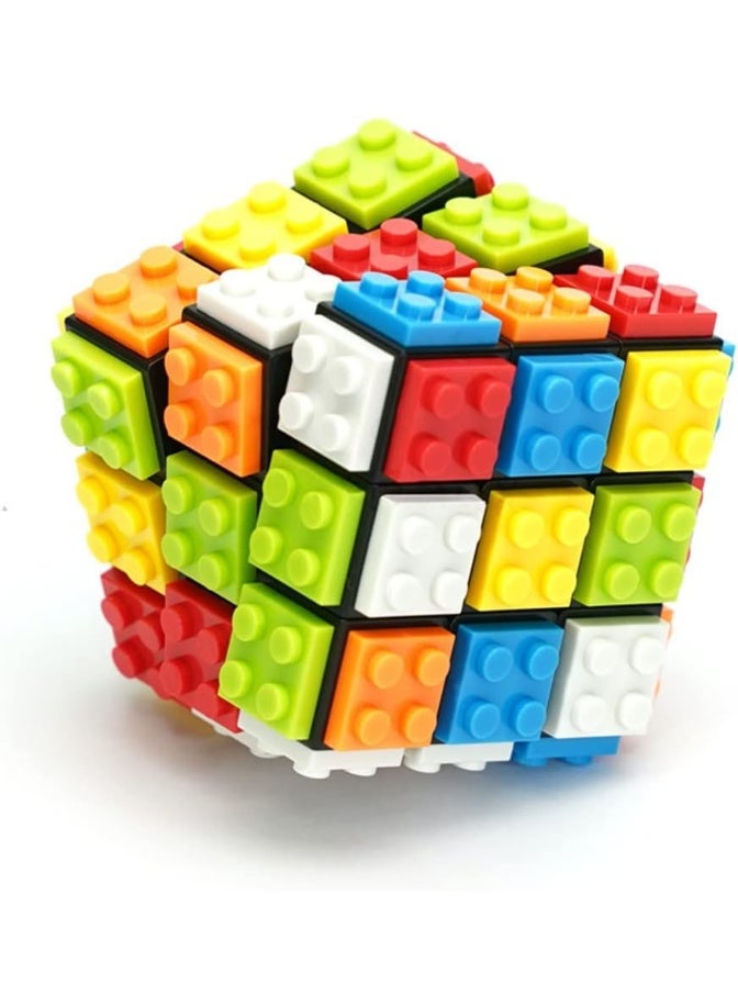 عربست مكعب سحري مكعب روبيك 3 × 3 مكعبات بناء مكعب سحري لغز لعبة مكعبات في 1 للأطفال والكبار هدية متوافقة مع ليغو - Image 1