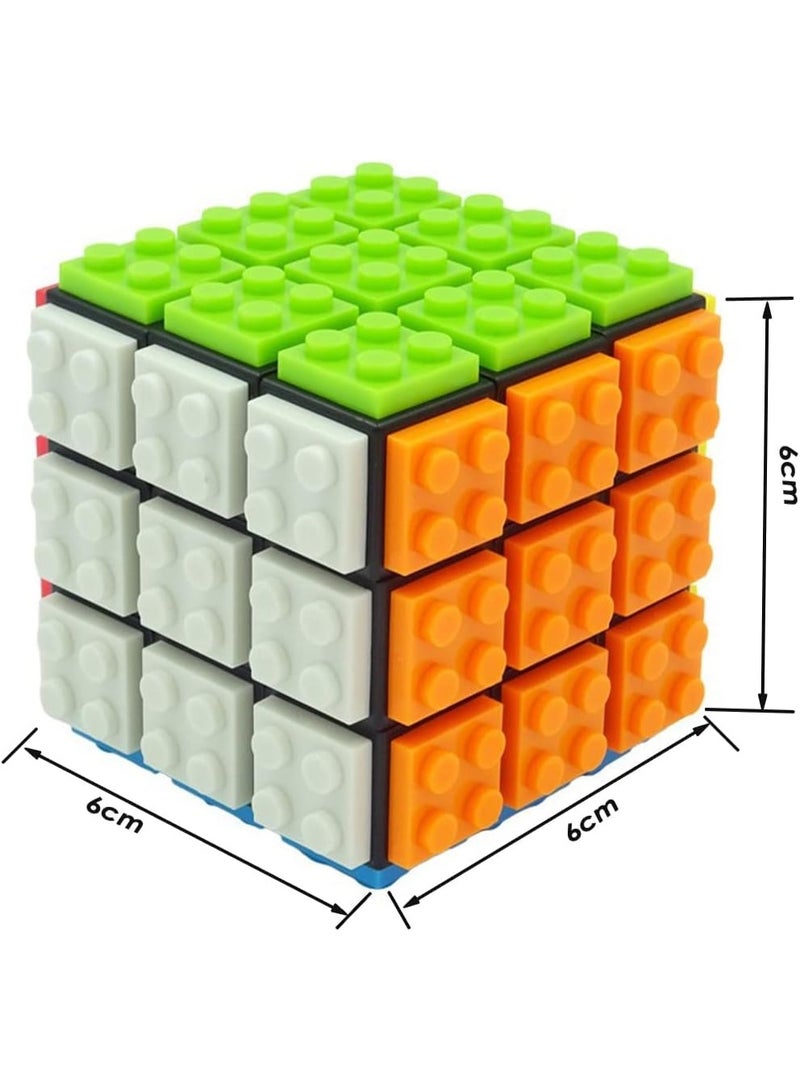 عربست مكعب سحري مكعب روبيك 3 × 3 مكعبات بناء مكعب سحري لغز لعبة مكعبات في 1 للأطفال والكبار هدية متوافقة مع ليغو - Image 3