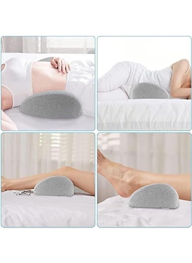 هوكور وسادة دعم اسفل الظهر للنوم من تراسل، وسادة دعم لاسفل الظهر لتخفيف الام اسفل الظهر، وسادة خصر للظهر من الميموري فوم للسرير والكرسي (رمادي فاتح) - Image 3