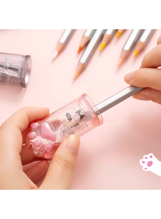 TwinGo Cute Creative Pencil Sharpener Cat Pen Sharpener Girl Heart High Color Value Cat Claw Pencil Sharpener - Image 3