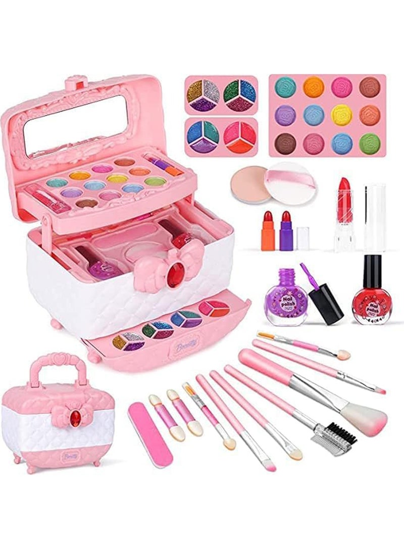 MONOGUE Kids Makeup Toy Kit for Girls Washable Pretend Real Cosmetic Safe & Non-Toxic Make-Up Toys for 3-12-Year-Old Kids - Image 1