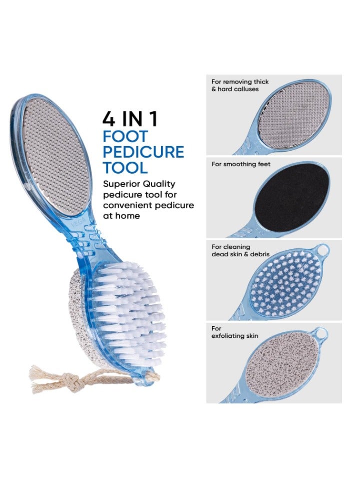 Foot cleaning brush with four sides and multiple uses - Blue