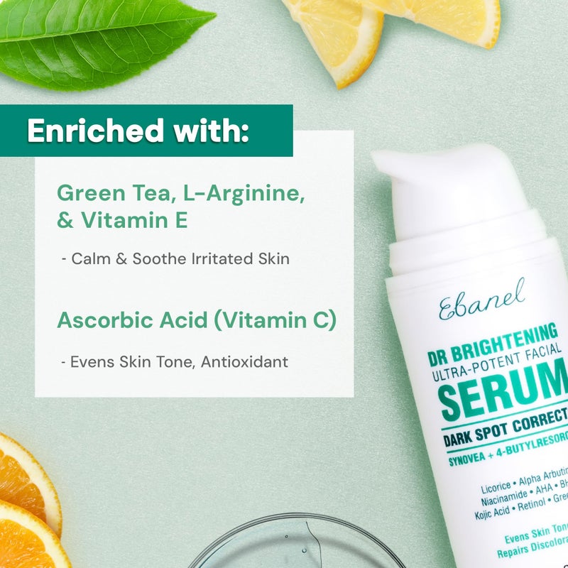 Ebanel Dark Spot Remover for Face & Body, Brightening Serum with Synovea HR, Alpha Arbutin, Niacinamide, Kojic Acid, Dark Spot Corrector for Hyperpigmentation, Discoloration, Melasma and Age Spots - Image 5