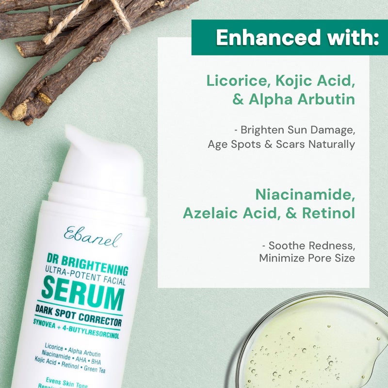 Ebanel Dark Spot Remover for Face & Body, Brightening Serum with Synovea HR, Alpha Arbutin, Niacinamide, Kojic Acid, Dark Spot Corrector for Hyperpigmentation, Discoloration, Melasma and Age Spots - Image 3