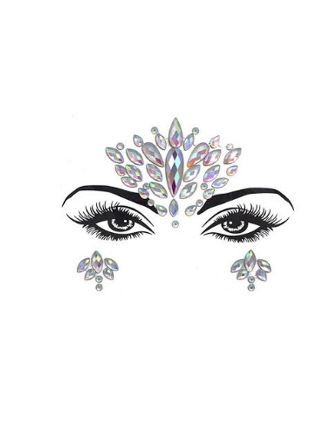 Luminous Mermaid Princess Face Gems Crystal Sticker - Image 1