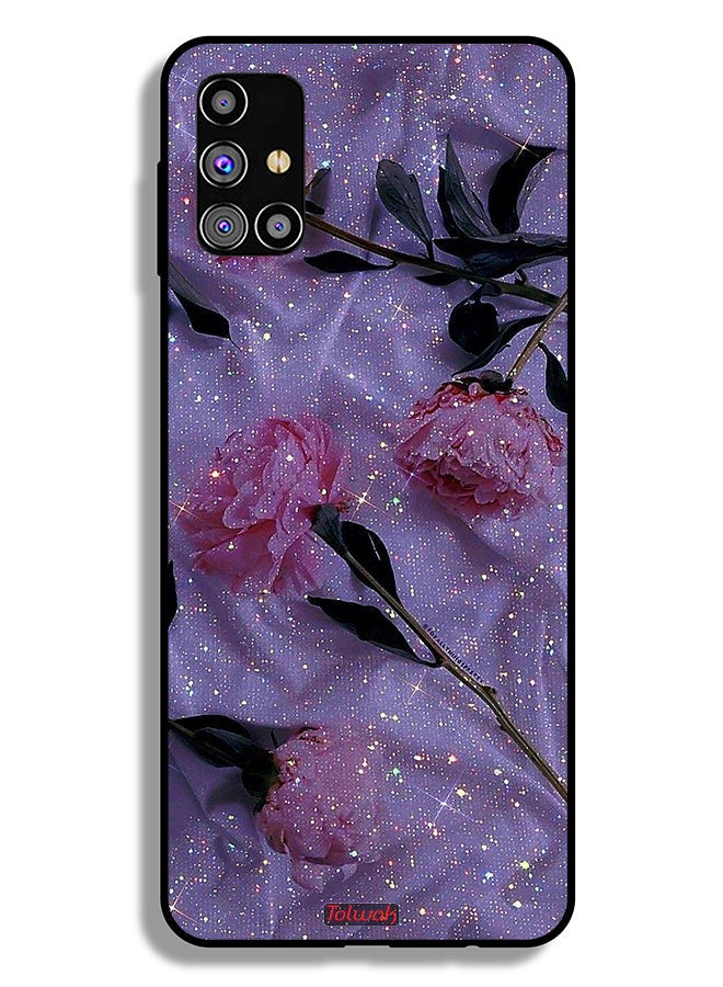 Tolwak Samsung Galaxy M31s Protective Case Cover Glitter Roses - Image 1