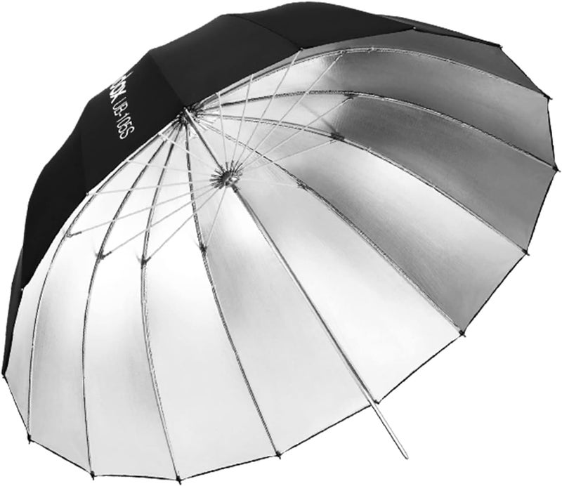 جودوكس مظلة استوديو عاكسة فضية من Godox UB-105S، قطر 105 سم (41 بوصة)، معدل عاكسية عالي لتعديل الإضاءة في التصوير الفوتوغرافي للفلاش وأضواء الفيديو LED - Image 2
