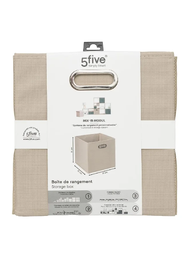 Five Simply Smart Polypropylene and Metal Foldable Storage Box Linen 31 x 31 cm 138885O