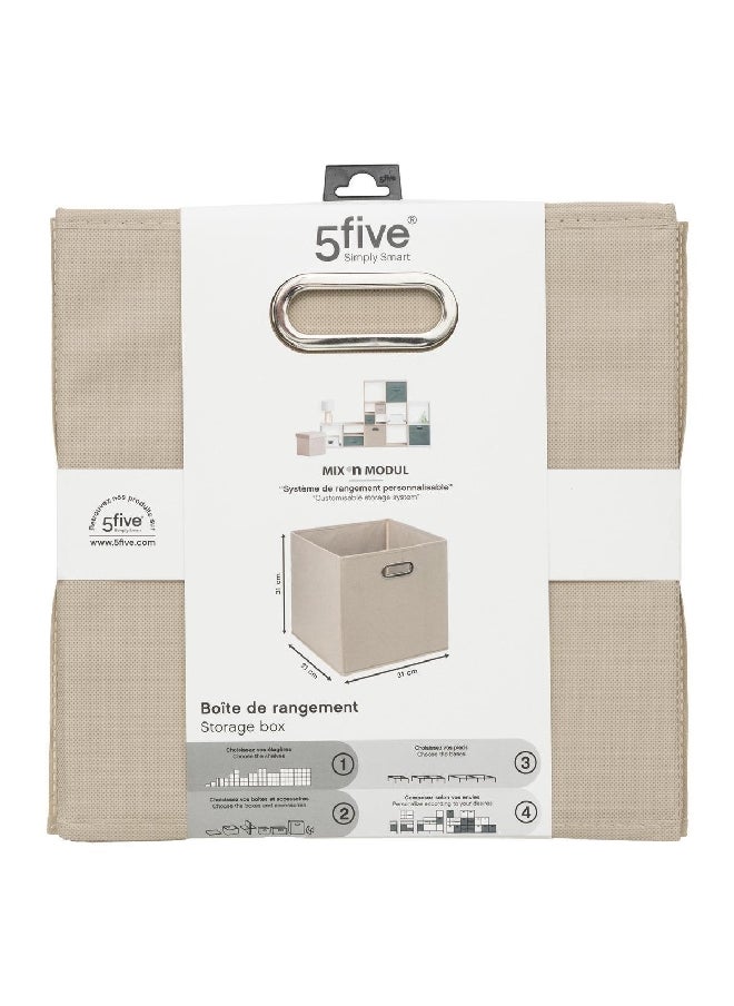 Five Simply Smart Polypropylene and Metal Foldable Storage Box Linen 31 x 31 cm 138885O  - Image 2