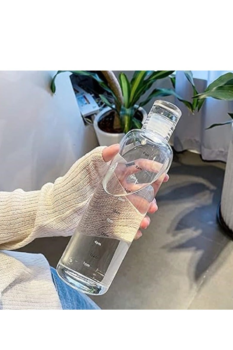 500ml Water Bottle with Time Markers - Reusable  - Image 1