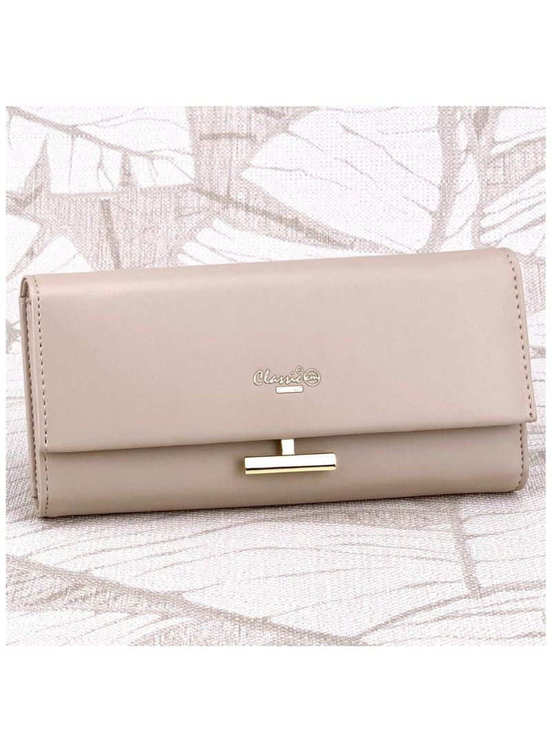 Classic Milano Premium Faux Leather Long Wallet for Women with Snap Closure | Ladies Wallet Card Holder Purse | Slim Women's Wallet for Daily Use, Travel, and Gifting - Image 1