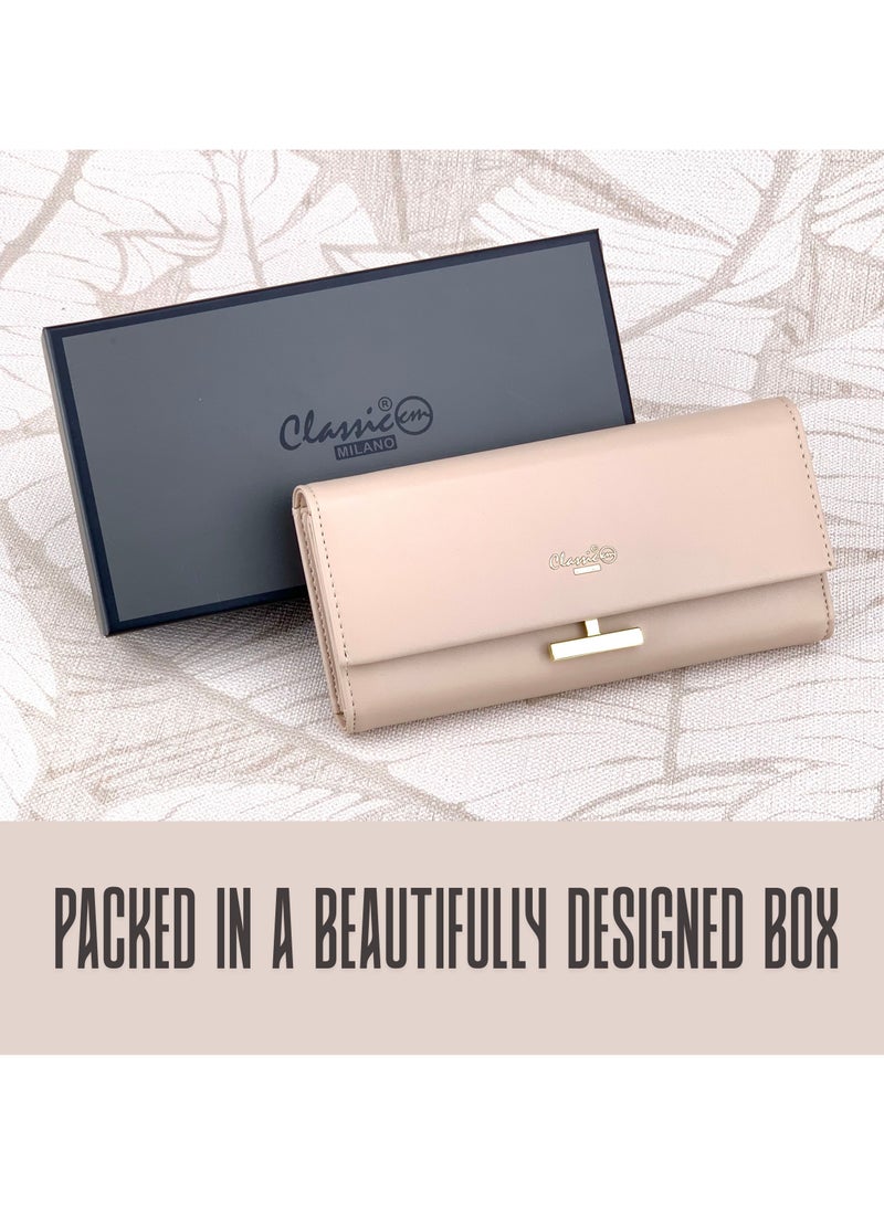 Classic Milano Premium Faux Leather Long Wallet for Women with Snap Closure | Ladies Wallet Card Holder Purse | Slim Women's Wallet for Daily Use, Travel, and Gifting - Image 5