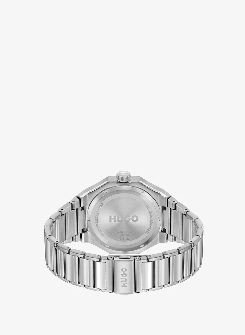 HUGO  #Grail Sport Collection Analog Multifunction Quartz Watch For Men With Silver Stainless Steel Bracelet - 1530400 for Men | Best Price UAE