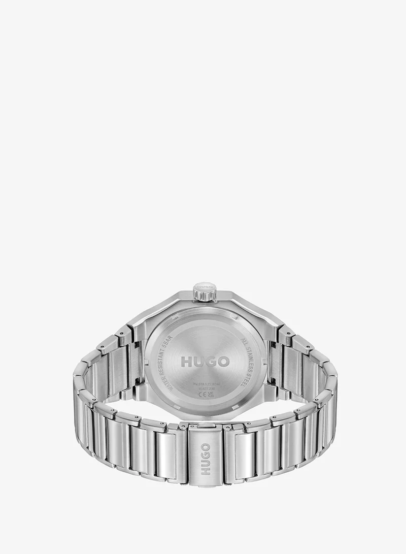 HUGO  #Grail Sport Collection Analog Multifunction Quartz Watch For Men With Silver Stainless Steel Bracelet - 1530400 for Men | Best Price UAE