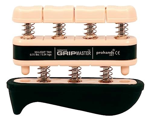 Prohands Gripmaster Rehab Hand Exerciser, Finger Exerciser (Hand Grip Strengthener), Spring-Loaded, Finger-Piston System, Added Palm Cushion, (0.75 lb XX-Light Tension, Tan-Gripmaster Rehab) - Image 1