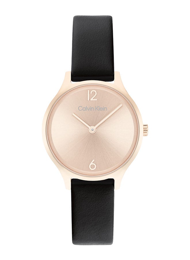 CALVIN KLEIN - Women's Analog Round Leather Wrist Watch 25200060 - 28 mm - Image 1