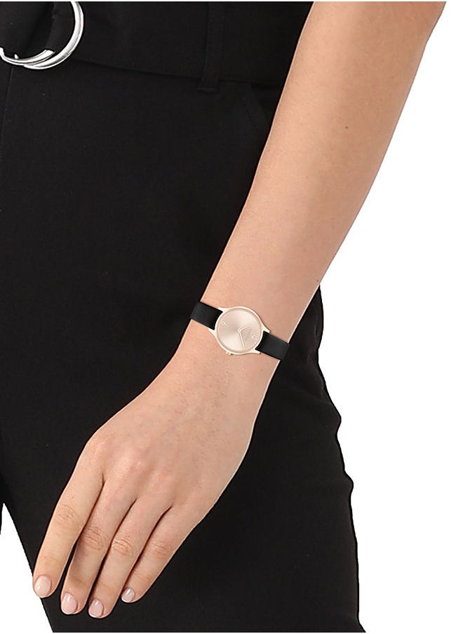 CALVIN KLEIN - Women's Analog Round Leather Wrist Watch 25200060 - 28 mm - Image 1
