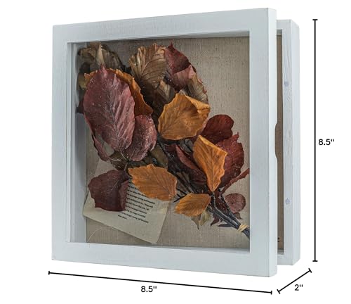 Freezing point Shadow Box Frame 10x10 Shadow Boxes Display Case with Linen Back Memorabilia Awards Medals Bouquet Photos Picture Badge Wedding Memory Box for Keepsakes White Small Pin Board White - Image 5