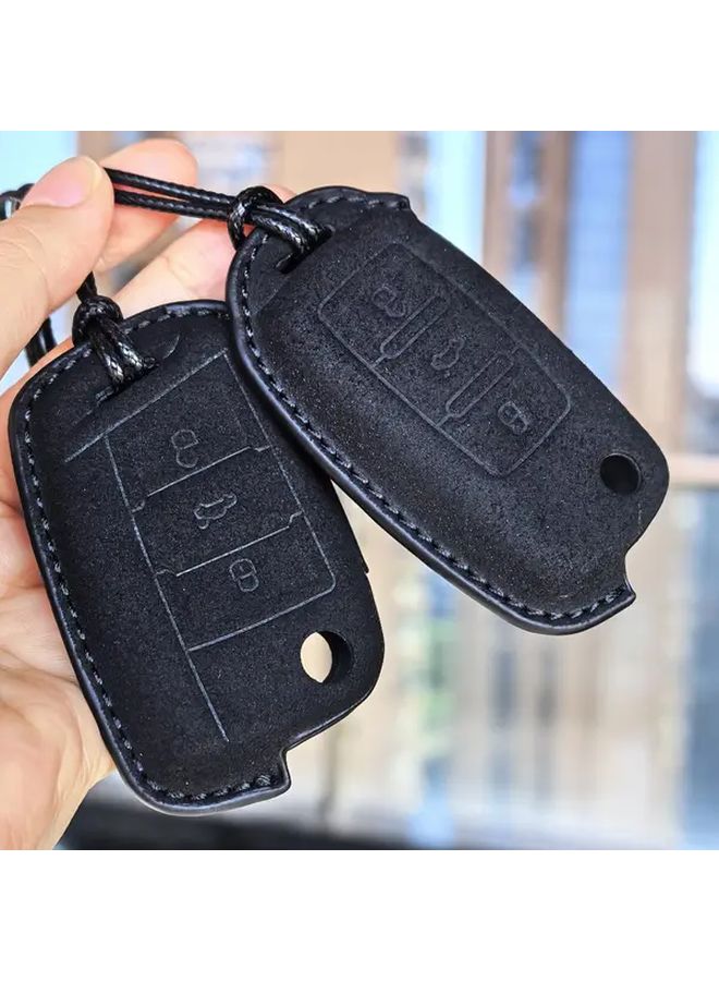 A Durable Key Fob Cover Compatible With VW Seat Skoda Models UP Passat Touran Golf Jetta Caddy Tiguan Taos T6 1 T Roc Octavia Fabia Kodiaq Karoq Rapid Toledo Leon Ibiza Ateca Arona A Style Scratch Resistant Shell All Around Protection Case Holder - Image 2