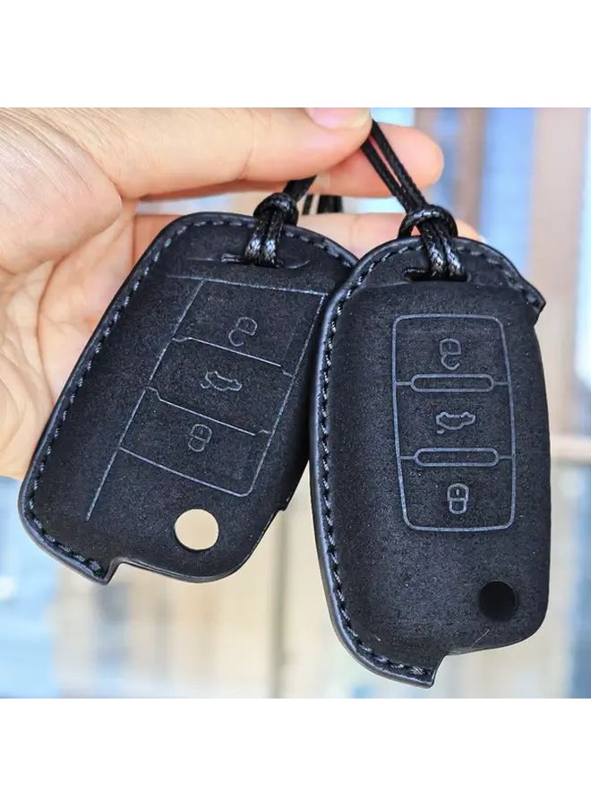 A Durable Key Fob Cover Compatible With VW Seat Skoda Models UP Passat Touran Golf Jetta Caddy Tiguan Taos T6 1 T Roc Octavia Fabia Kodiaq Karoq Rapid Toledo Leon Ibiza Ateca Arona A Style Scratch Resistant Shell All Around Protection Case Holder - Image 4