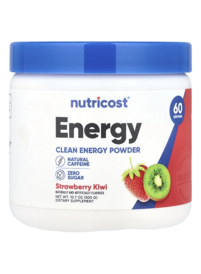 Nutricost, Energy, Clean Energy Powder, Strawberry Kiwi, 10.7 oz (300 g) (Packaging may vary) - Image 1