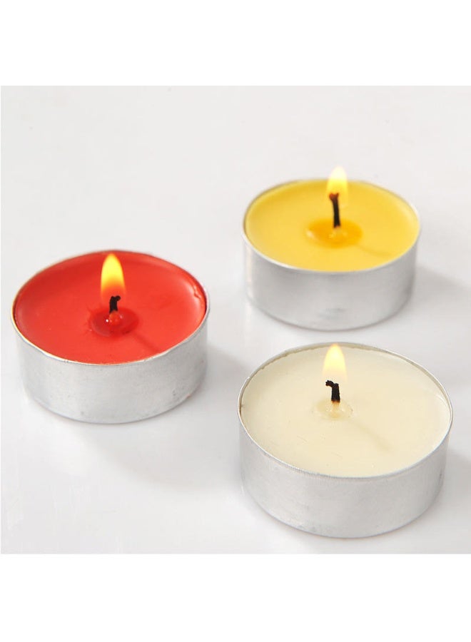 Red Tealight Candles 50-Pack Long Burning Unscented Wax Tea Lights for Home Decor and Festive Celebrations - Image 3