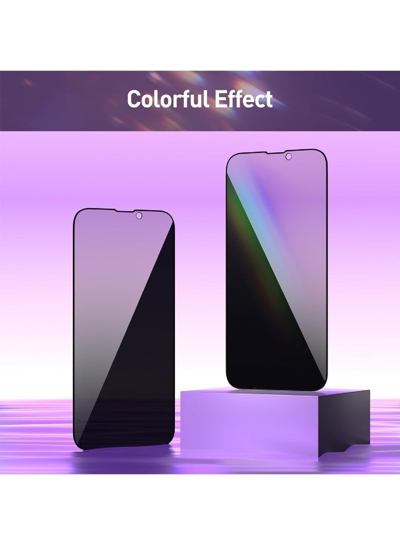Nova future (2 Pcs) Case Privacy Screen Protector for iPhone 15 Pro 2023 9H Anti Spy Dark Tempered Glass Screen Film Guard for iPhone 15 Pro 6.1 Inch 2023 Case Friendly Bubble Free - Image 3