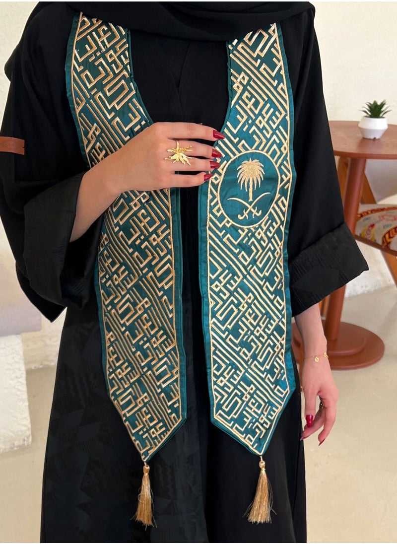 ماركة غير محددة - وشاح فاخر - بتطريز المملكة العربية السعودية مع شعار المملكة - Image 1