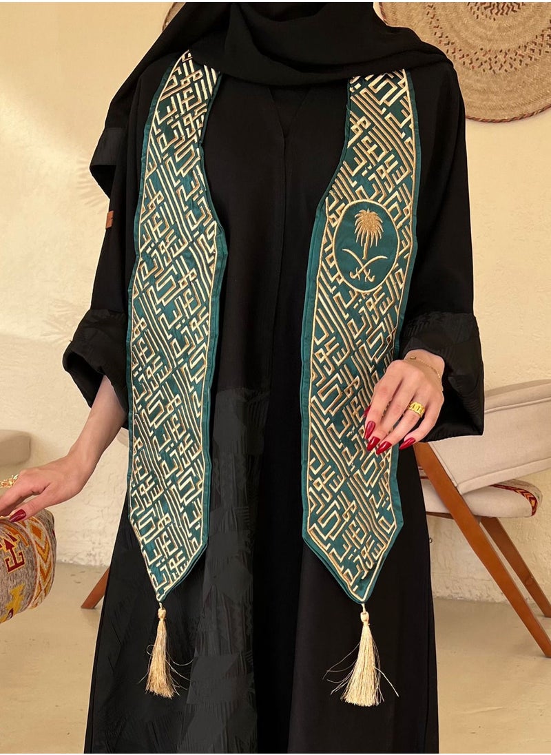 ماركة غير محددة - وشاح فاخر - بتطريز المملكة العربية السعودية مع شعار المملكة - Image 1