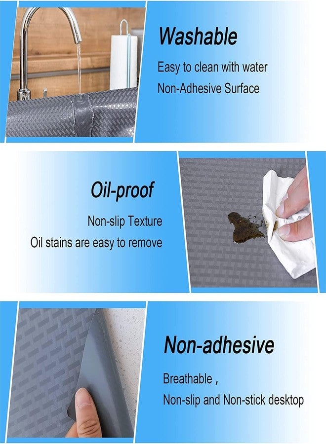 FEXIA Drawer Liners for Kitchen Cabinets, 12 Inch x 20 FT(240 Inch) Non Adhesive Cabinet Liner, Refrigerator Liners, Washable Oil-Proof Fridge Pads Shelves Drawer (Gray) - Image 4