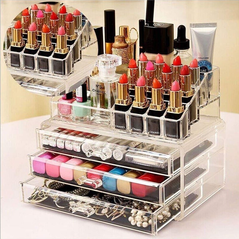 myzon Cosmetic Makeup Jewellery Lipstick Storage Organiser Box, Storage Display Stand Case, Rack Holder Boxes - Image 1
