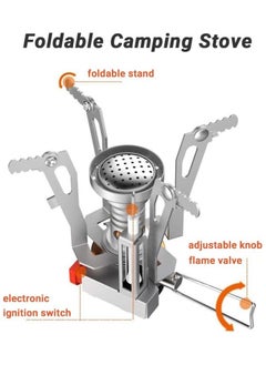 PYC Portable Camping Stoves Backpacking Stove with Piezo Ignition Stable Support Wind-Resistance Camp Stove for Outdoor Camping Hiking Cooking  - Image 2