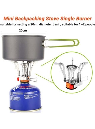 Portable Camping Stoves Backpacking Stove with Piezo Ignition Stable Support Wind-Resistance Camp Stove for Outdoor Camping Hiking Cooking - view 5