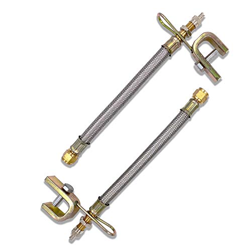 CKAuto 2 pcs 7"/180mm Metal Valve Stem Extenders, Universal Valve Stem Extensions Made of EPDM Rubber, Fit for Heavy Vehicles, Silver - Image 1