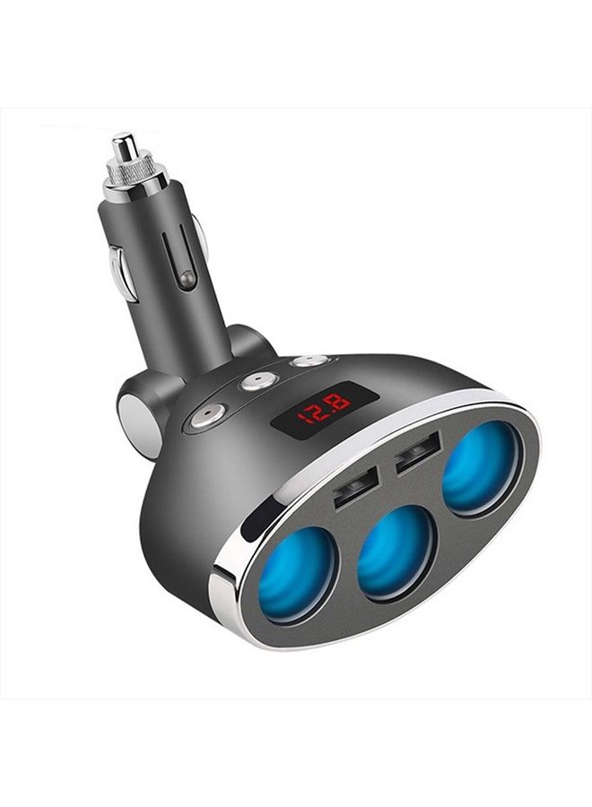 Jinserta Car Charger,120W 3-Socket Cigarette Lighter Power Adapter DC Splitter 3.1A Dual USB Car Charger 12/24V with LED Voltage Display for Smartphone - Image 1