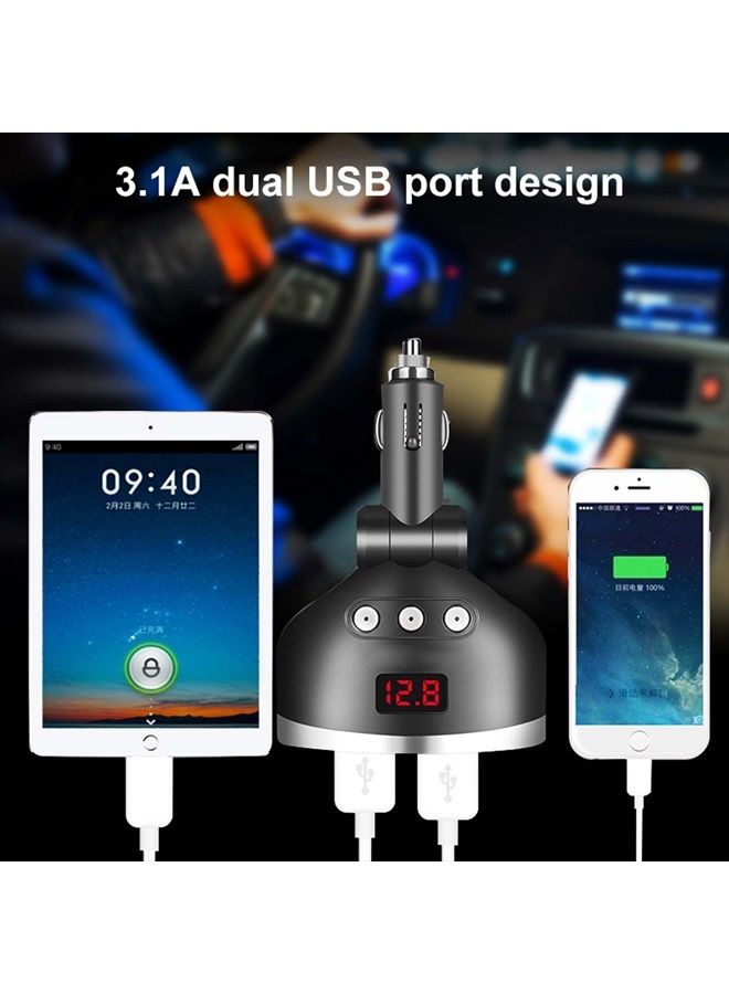 Jinserta Car Charger,120W 3-Socket Cigarette Lighter Power Adapter DC Splitter 3.1A Dual USB Car Charger 12/24V with LED Voltage Display for Smartphone - Image 2
