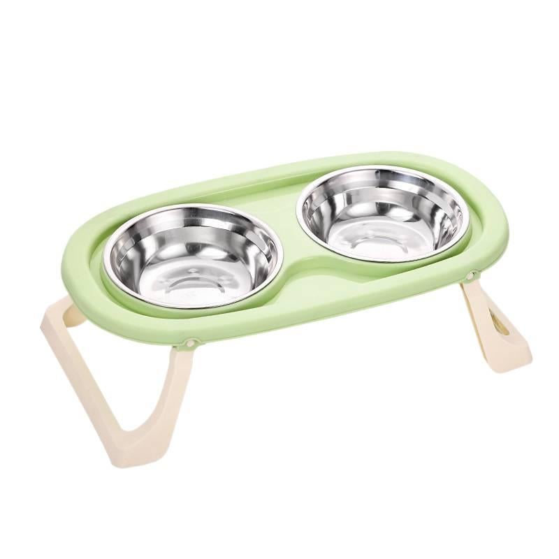 Foldable Pet Bowl for dogs cats travel walks and outdoor feeding with Set of 2 and Collapsible Design in Green Daily Use Everyday Use Home Use Portable Use Routine Use - Image 1