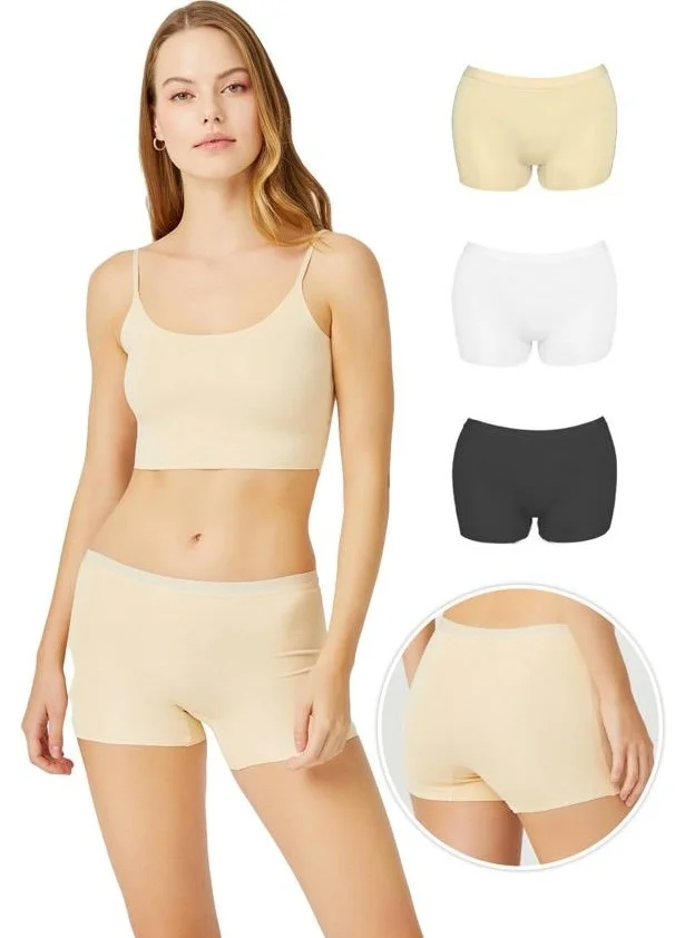 كوتن هيل Basic Laser Cut Seamless Women's Boxer Panties 3 Pack