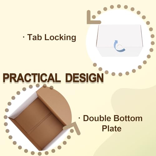 WIFTREY 12x9x6 inches White Shipping Boxes pack of 15, Corrugated Cardboard Boxes 12 x 9 x 6 for Packaging Small Business, Moving, Mailing - Image 4
