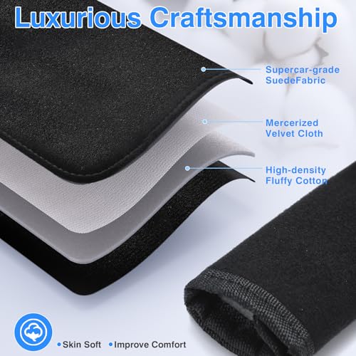 Suacopzar 2025 Upgraded Extra Long Car Seat Belt Cover, 2Pack 19.7in Seat Belt Cover Pad for Ultimate Comfort Driving Experience, Soft Shoulder Pad Protector Car Interior Accessories for All Vehicles - Black - Image 4