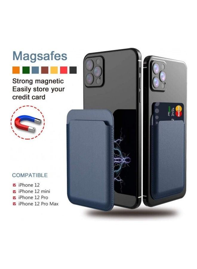 magnetic card holder for Apple iPhone 12/12 Mini/12 Pro/12 Pro Max Blue