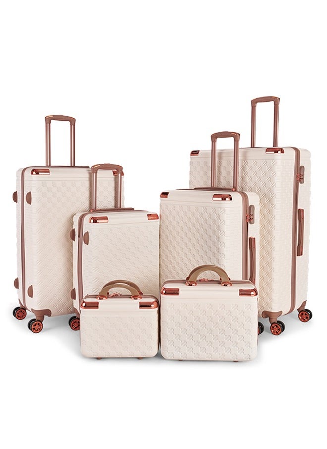 LIMRA A travel bag set consisting of 6 luggage bags Beige/Gold color, size 32"/28"/24"/20"/15"/12 inches 