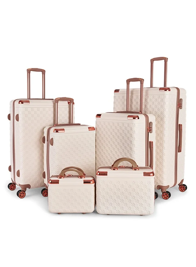 LIMRA A travel bag set consisting of 6 luggage bags Beige/Gold color, size 32"/28"/24"/20"/15"/12 inches