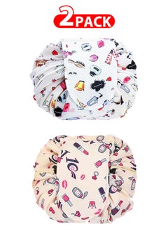 MARGOUN 2 Pack Drawstring Lazy Cosmetic Travel Bag Women Makeup Bag for Travel and Household to Storing Cosmetics  - Image 1