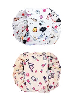 MARGOUN 2 Pack Drawstring Lazy Cosmetic Travel Bag Women Makeup Bag for Travel and Household to Storing Cosmetics  - Image 2