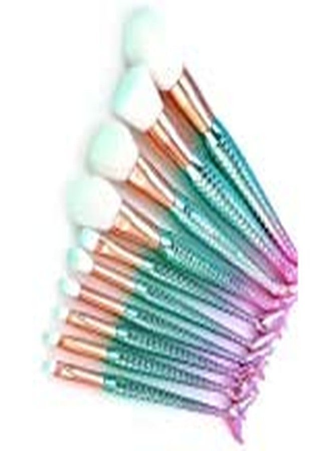 Datnasayad Bristle Eyeshadow Blending Fish Tail Makeup Brushes Set- Multicolour, 10 Pieces - Image 2