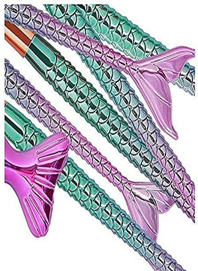 Datnasayad Bristle Eyeshadow Blending Fish Tail Makeup Brushes Set- Multicolour, 10 Pieces - Image 4