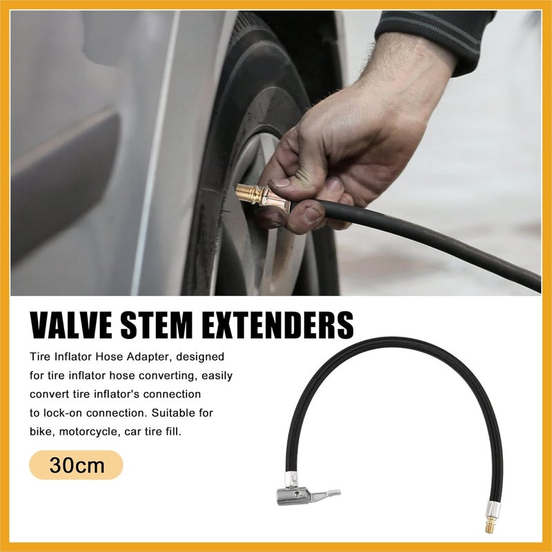 Partuto 40cm 16" Tire Valve Stem Extension Inflator Extender Hose for Car Replacement - Image 2